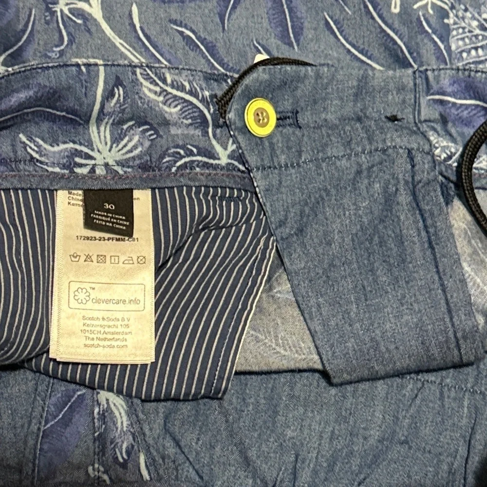 Scotch & Soda Blue Patterned Hybrid Shorts NWT Size 30 - Picture 5 of 10